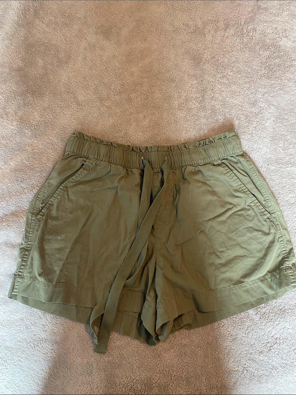 LOFT Olive Green Drawstring Athletic Shorts